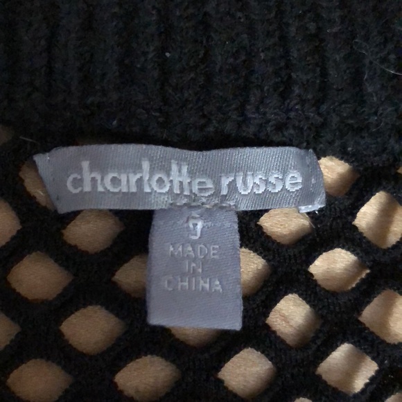 Charlotte Russe black open knit V-Neck sweater - Picture 6 of 7